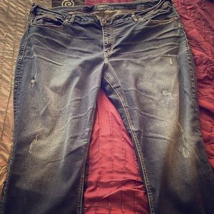 Silver jean capris